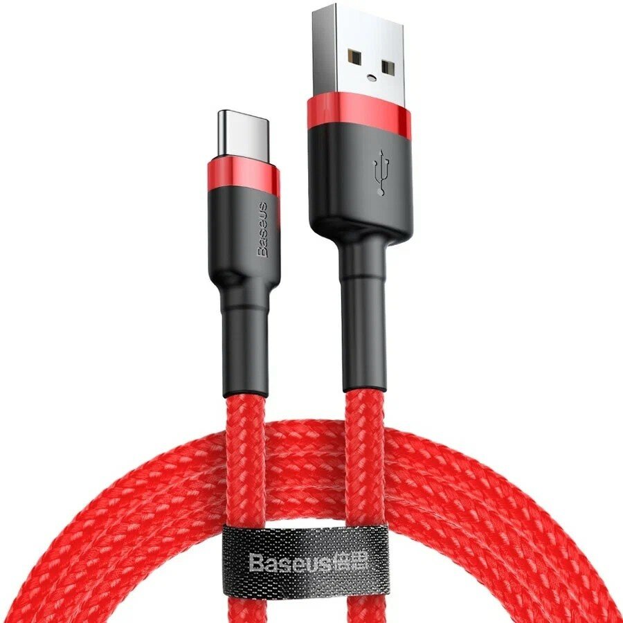 Кабель Baseus Cafule USB - USB Type-C (CATKLF-B09) 1м красный/красный