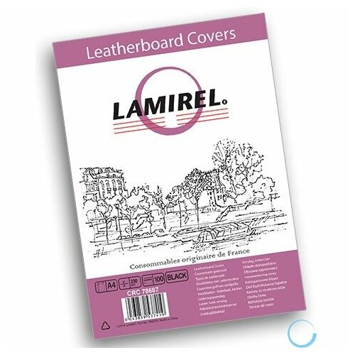 Обложки Lamirel Delta A4, картонные, с тиснением под кожу , цвет: черный, 250г/м, 100шт (LA(CRC)-78687)