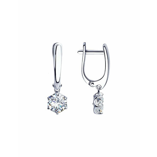 Серьги с подвесками danaya, серебро, 925 проба, родирование, фианит, серебряный