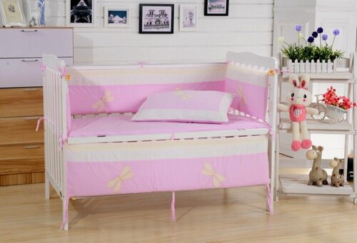 Изображение товара Бортики в кроватку для новорожденных+комплект постельного белья, DK-23, 7 предметов, Вальтери