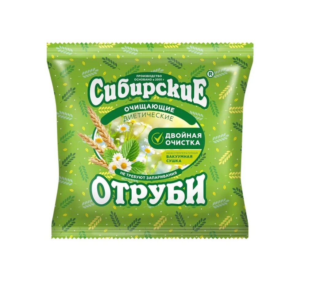 Картинки Отруби пшеничные Сибирские диетические очищающие, 200 гр (4 шт в наборе)