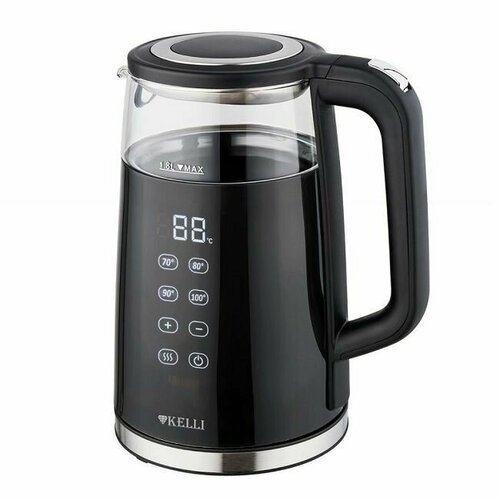 Чайник электрический с цифровым дисплеем Kelli Келли 1378 18л 4 температурных режима стекло поворот корпуса на 360 268300₽