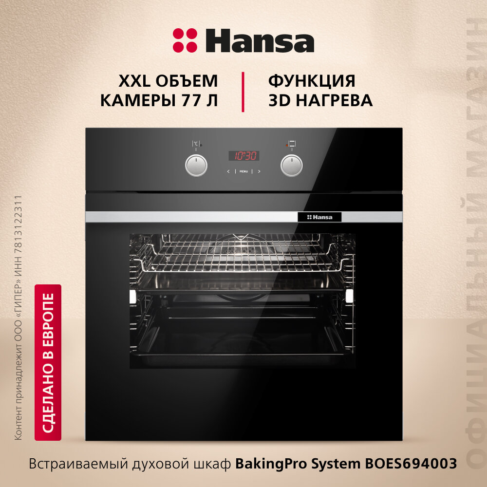 фото Электрический духовой шкаф Hansa BOES694003 Baking Pro