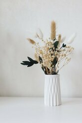 Букет сухоцветов для интерьера Stabflora в вазе (лагурус, эвкалипт, лен, рожь, пшеница) для декора и интерьера