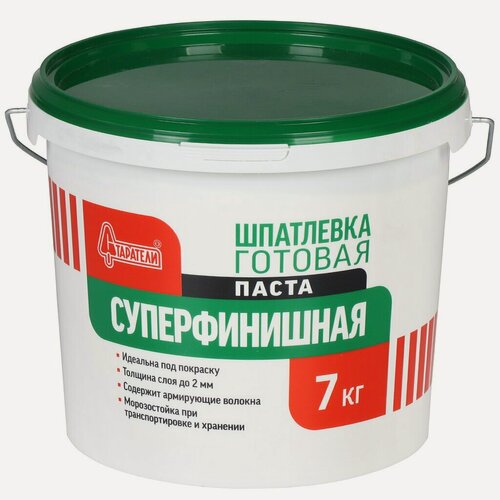 Изображение товара Старатели, Шпатлевка суперфинишная, готовая, белая, 7 кг