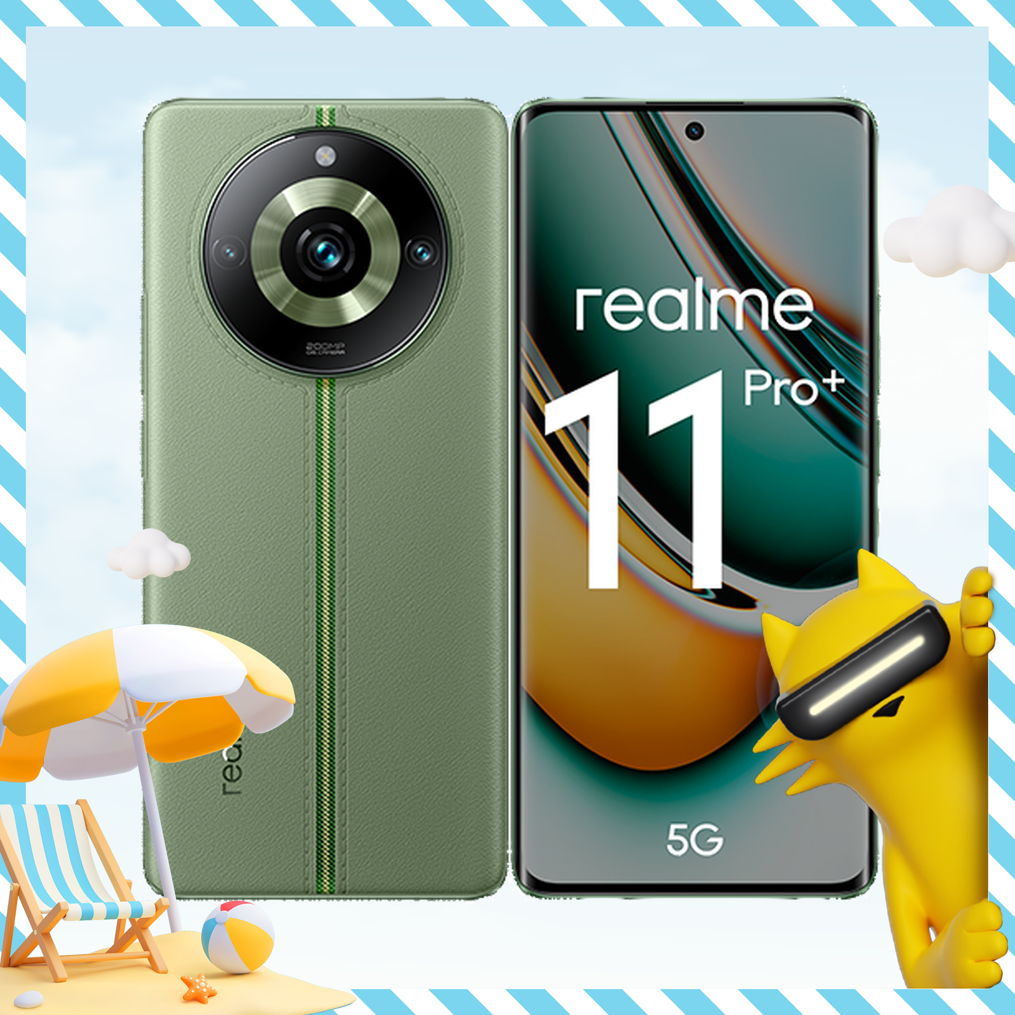 Смартфон realme 11 Pro+ 8/256 ГБ RMX3741, Зеленый