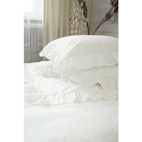 Наволочка из вареного хлопка с оборками, размер 50 х 70