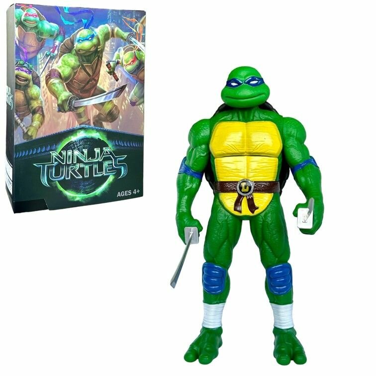 HRO-78 Фигурка игрушка для мальчика Turtles, фигурка Черепашки-ниндзя 33 см. Леонардо синий