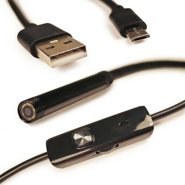 фото Видеоэндоскоп с LED подсветкой для труднодоступных мест (TYPE-C, microUSB, USB / Windows, Android / 2 метра) #21995