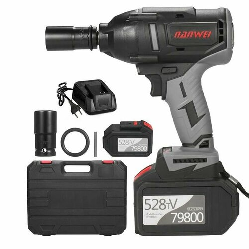 Беспроводной ударный гайковерт 1/2 нм с высоким крутящим моментом и бесщеточным Мотором дюйма, быстрое зарядное устройство, ударный набор с переменной скоростью