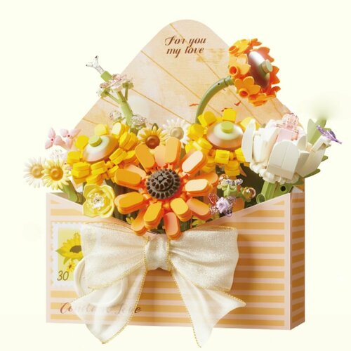 Конструктор WONDER MOON 804222 Цветочная композиция Золотое солнце 557 деталей 1039₽