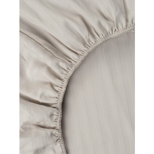 Простыня на резинке Страйп-сатин 100 Хлопок 140х200 Бежевый 1780₽