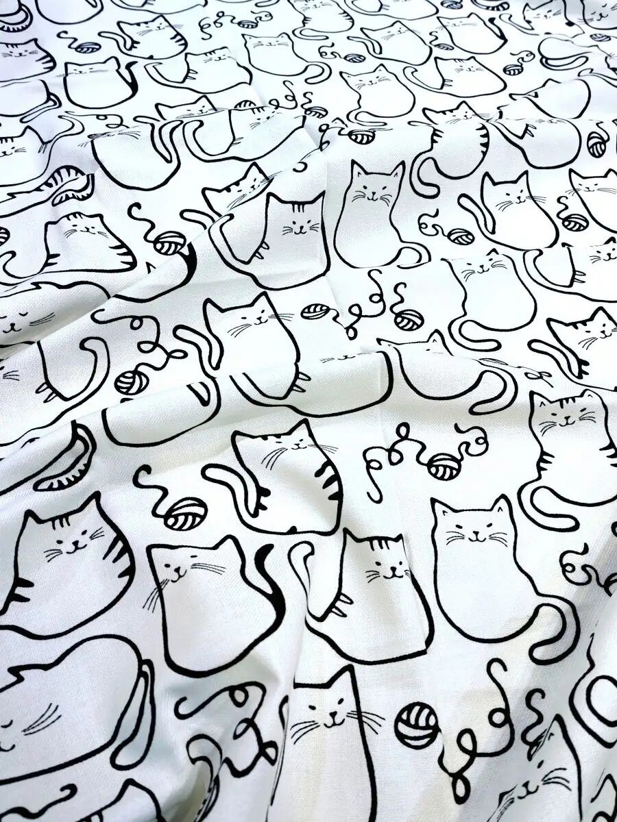 Рогожка декоративная ширина 150см Котики