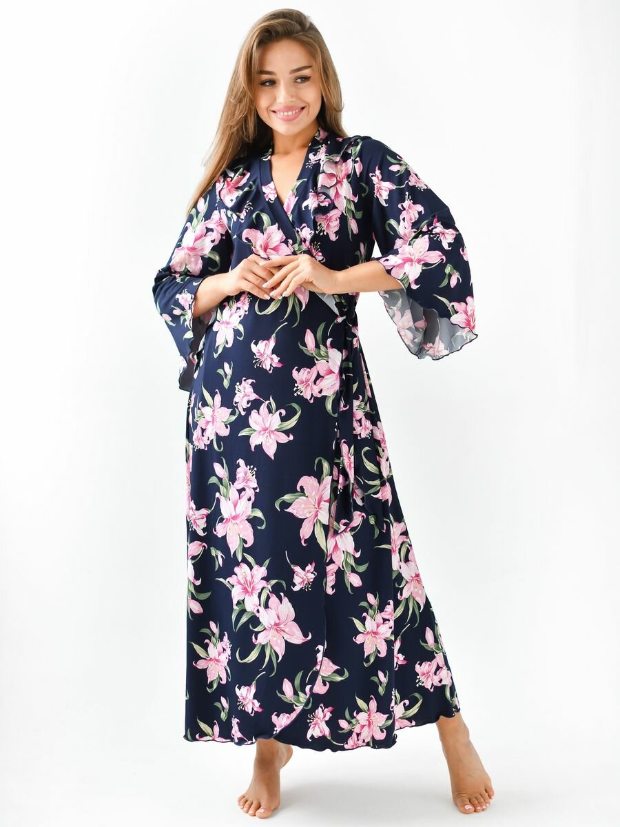 Халат Текстильный Край, размер 64, лиловый — фото 1