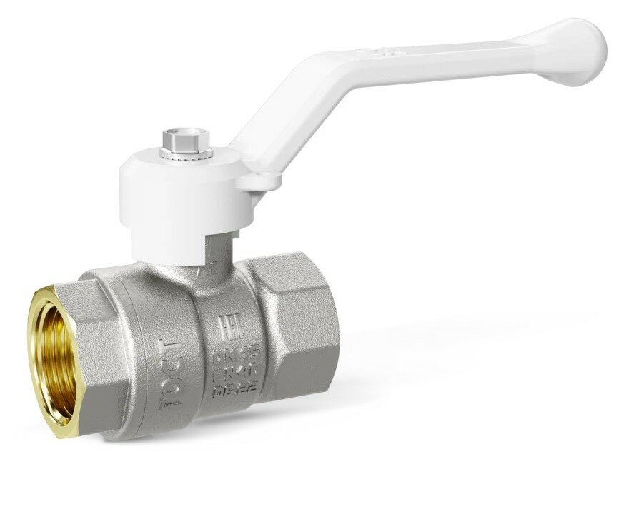 Кран шаровой латунный LD Pride 47.20. В-В. Р Ду 20 Ру 40 рычаг (white). арт. LD 47.301.20 W