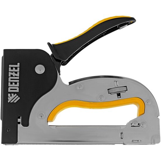 Изображение Denzel Степлер металл, скобы в комплекте, плавная регулировка удара, 2К рукоятка, тип 53, 4-14 мм, , 40223