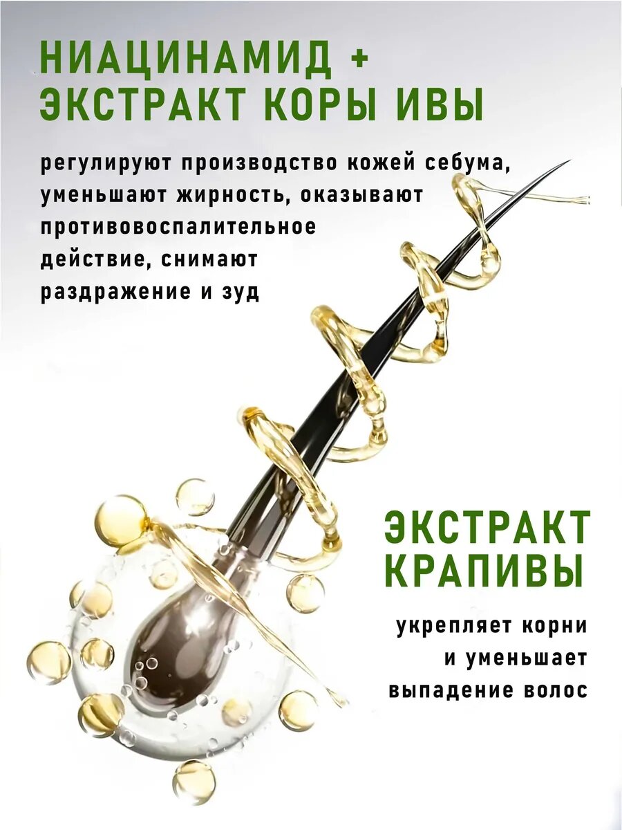Шампунь себорегулирующий № 2 серии с ниацинамидом «Крапива», KLEONA, 500 мл — фото 1