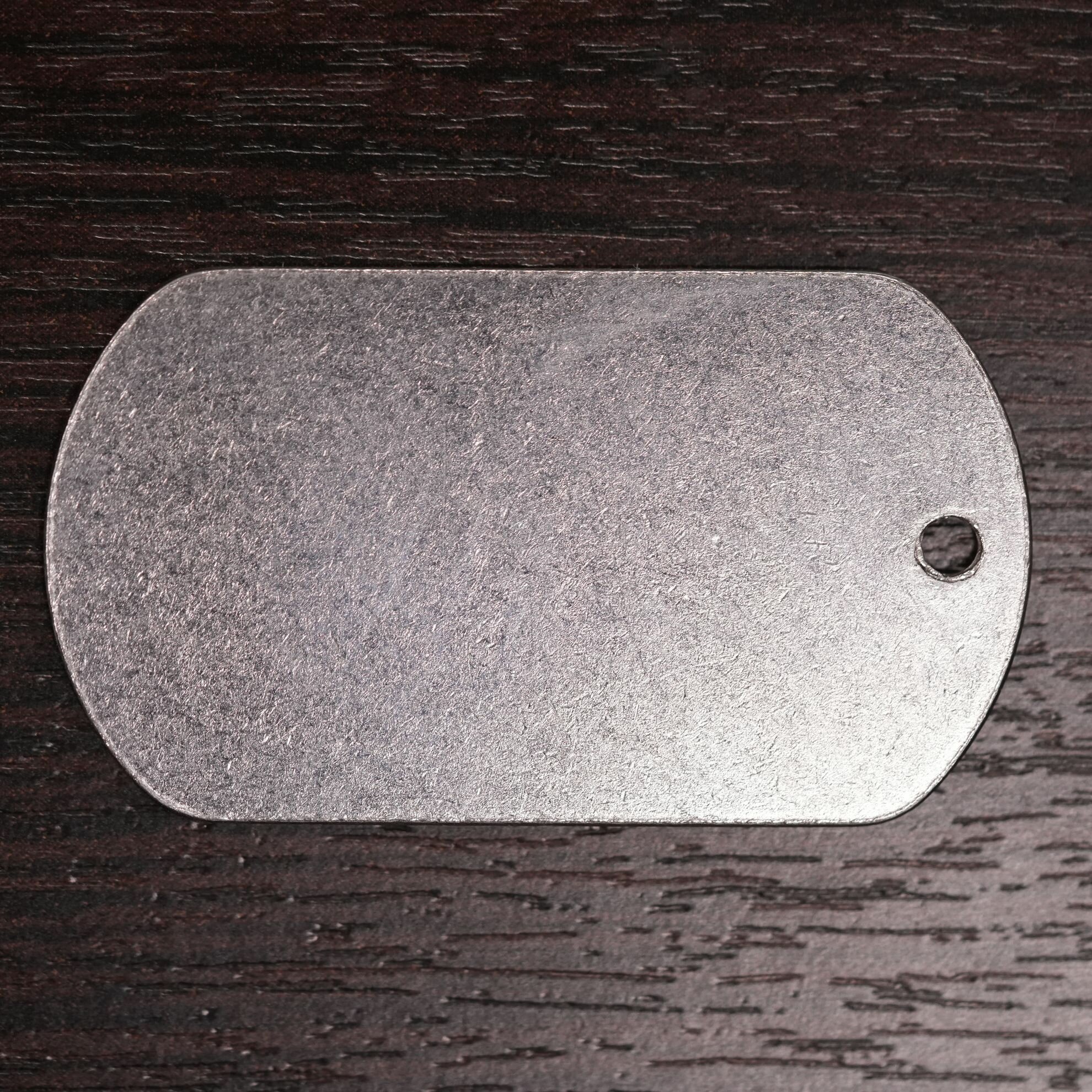 Армейский жетон, нержавеющая сталь, пустой, широкий, толщина 1,5мм — фото 1