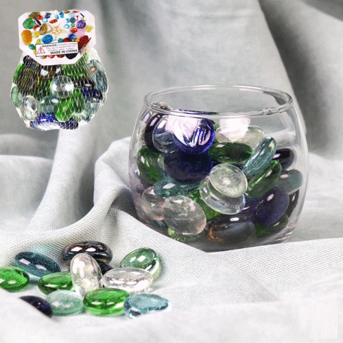Декоративные камни цветные стеклянные для дизайна, творчества, для поделок