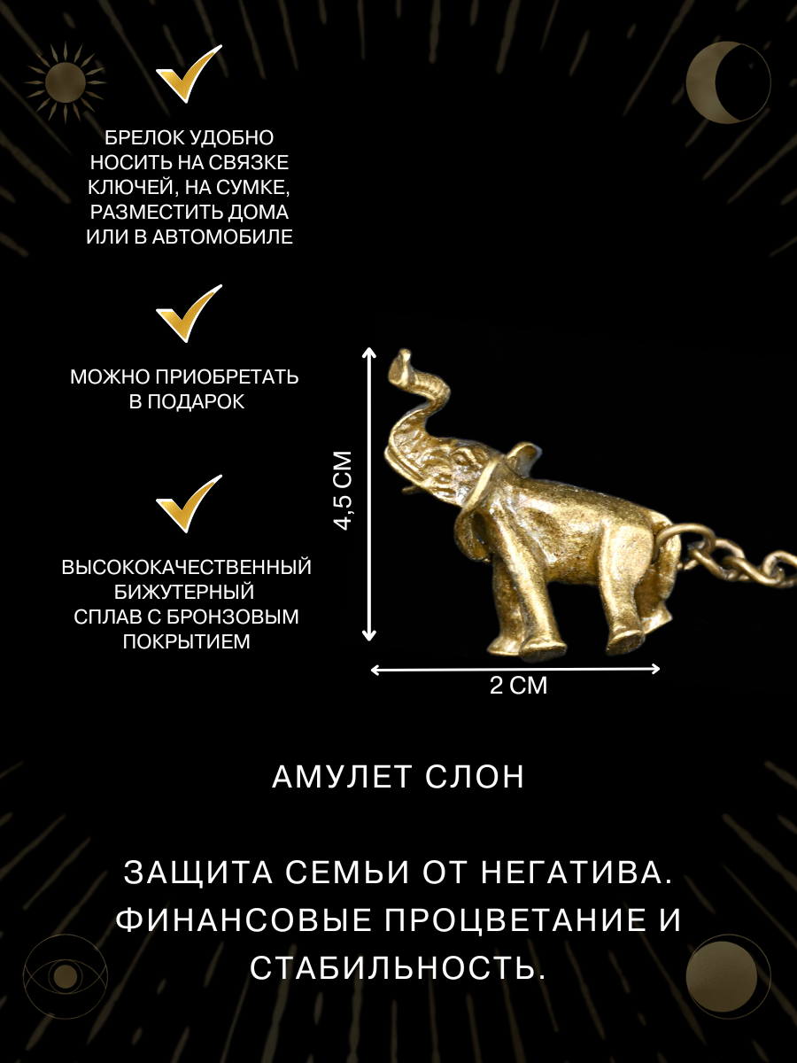 Амулет Слон, для удачи, богатства и благополучия, ручная работа — фото 1