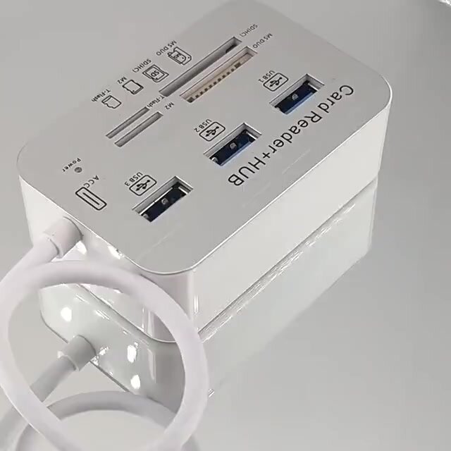 Картридер USB 3.0 - Micro SD - SD - M2 - MS - MMC переходник для флешкарт 5 в 1, USB HUB USB 3.0 — фото 1
