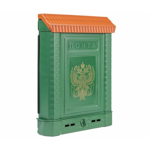 Ящик почтовый Премиум 6002-00 с пластиковой защелкой и накладкой зеленый с орлом 1006₽