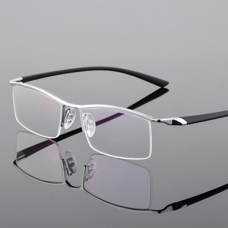 Мужские полуободковые очки Hotony 8190 Серебристый