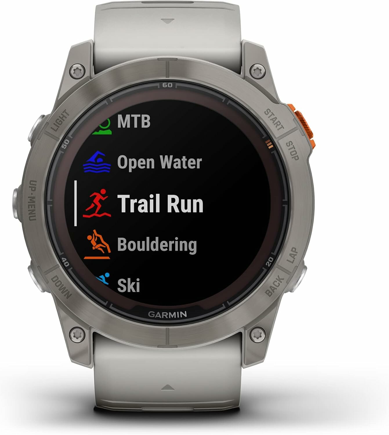 Garmin fenix 7X Pro Sapphire Solar Edition - Titanium with Fog Gray/Ember Orange Band 010-02778-14