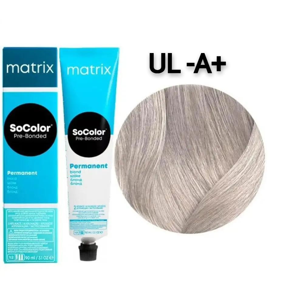 Matrix Socolor Beauty стойкая крем-краска для волос Ultra blonde, UL-A+ ультра блонд пепельный, 90 мл