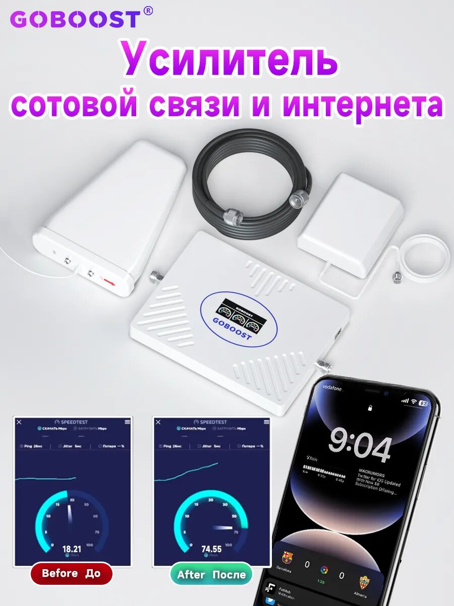 Усилитель сотовой связи и интернета 2G 3G 4G, усилитель сотовой связи