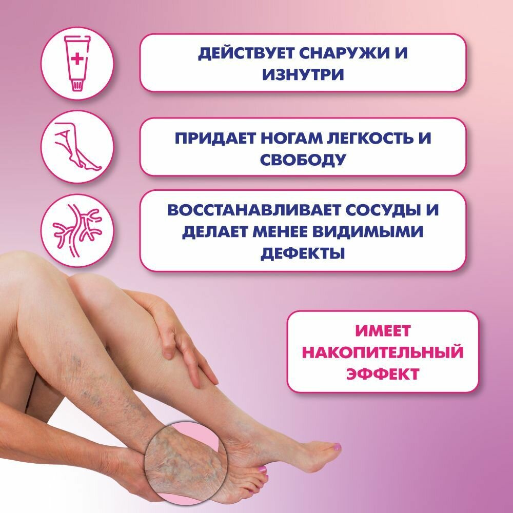 Акулья сила. Крем от варикоза. Мазь от отеков, от усталости ног, тонизирует. Акулий жир и лесной орех. Объем 75 мл / лучикс — фото 1