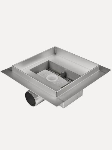 Изображение товара Трап (лоток) под плитку с горизонтальным выпуском 150х150 мм с сухим затвором TIM BAD451502