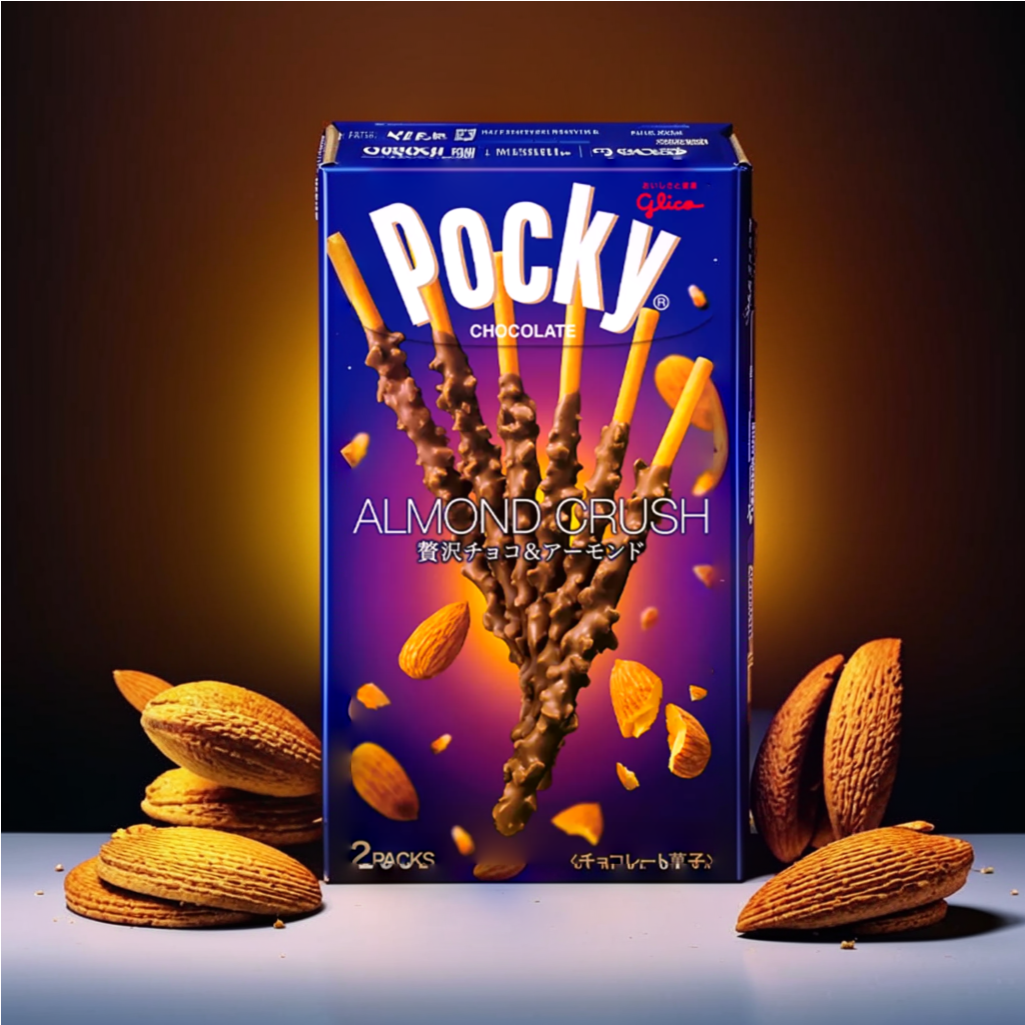 Соломка Pocky (поки) с нежной глазурью со вкусом миндаль в шоколаде 46.2 - 66 г, Япония