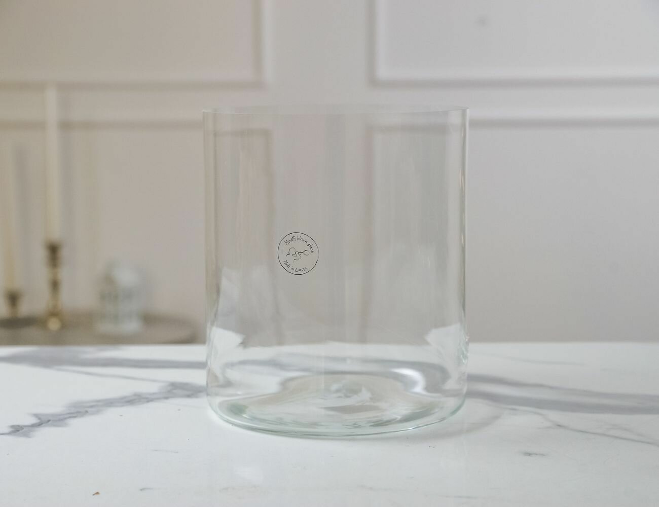 Стеклянная ваза для декора с отверстием для кабеля, 20 см, Kaemingk 648119 — фото 1