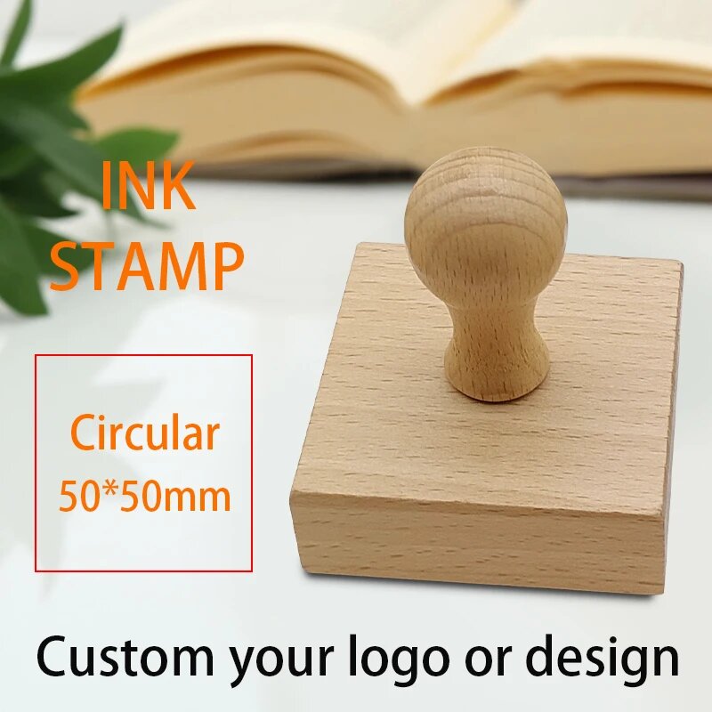 Персонализированный деревянный штамп HNBK 50x50mm Stamp