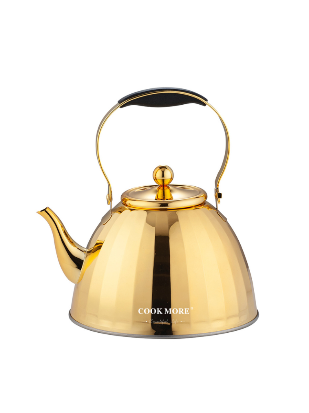 Заварочный чайник Cook More Premium, нержавеющая сталь, PVD-покрытие золотой и , 1 л