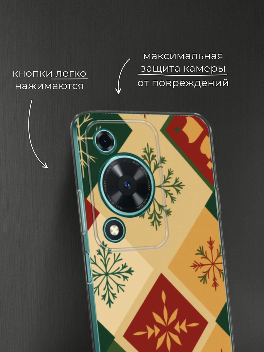 Чехол на Huawei Nova Y72/Y72s / Хуавей Нова Y72/Y72s с принтом "Зимний орнамент" — фото 1