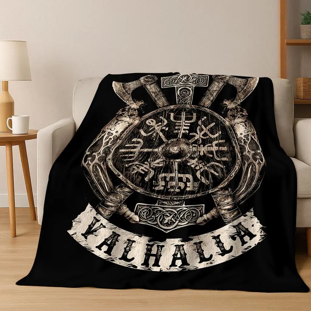 Faviora Фланелевое одеяло с символом Valhalla Valknut Черный 180x220cm 2