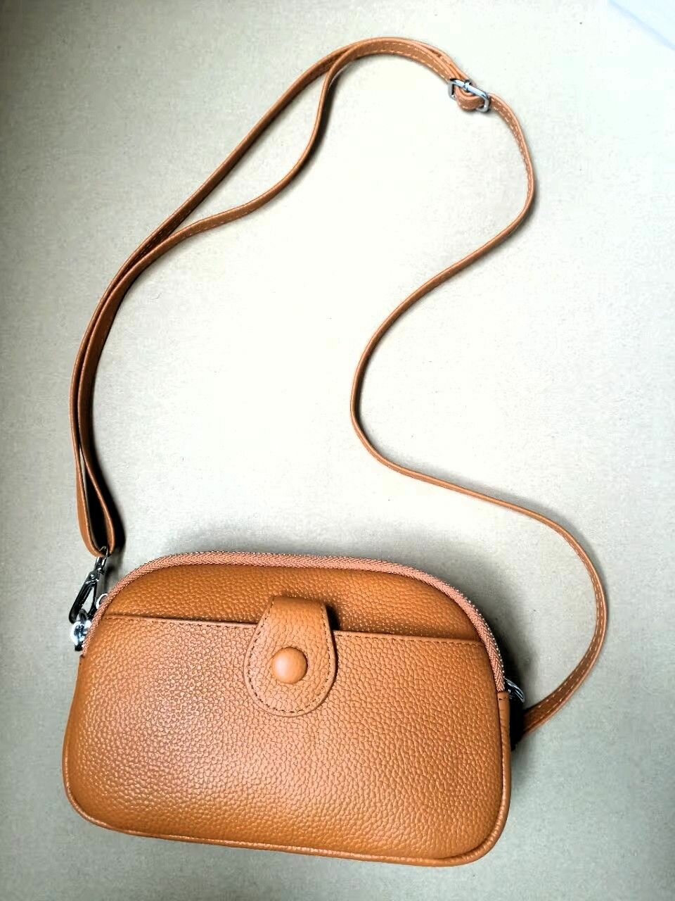 Сумка кросс-боди КожаноFF, фактура гладкая, светло-коричневый — фото 1