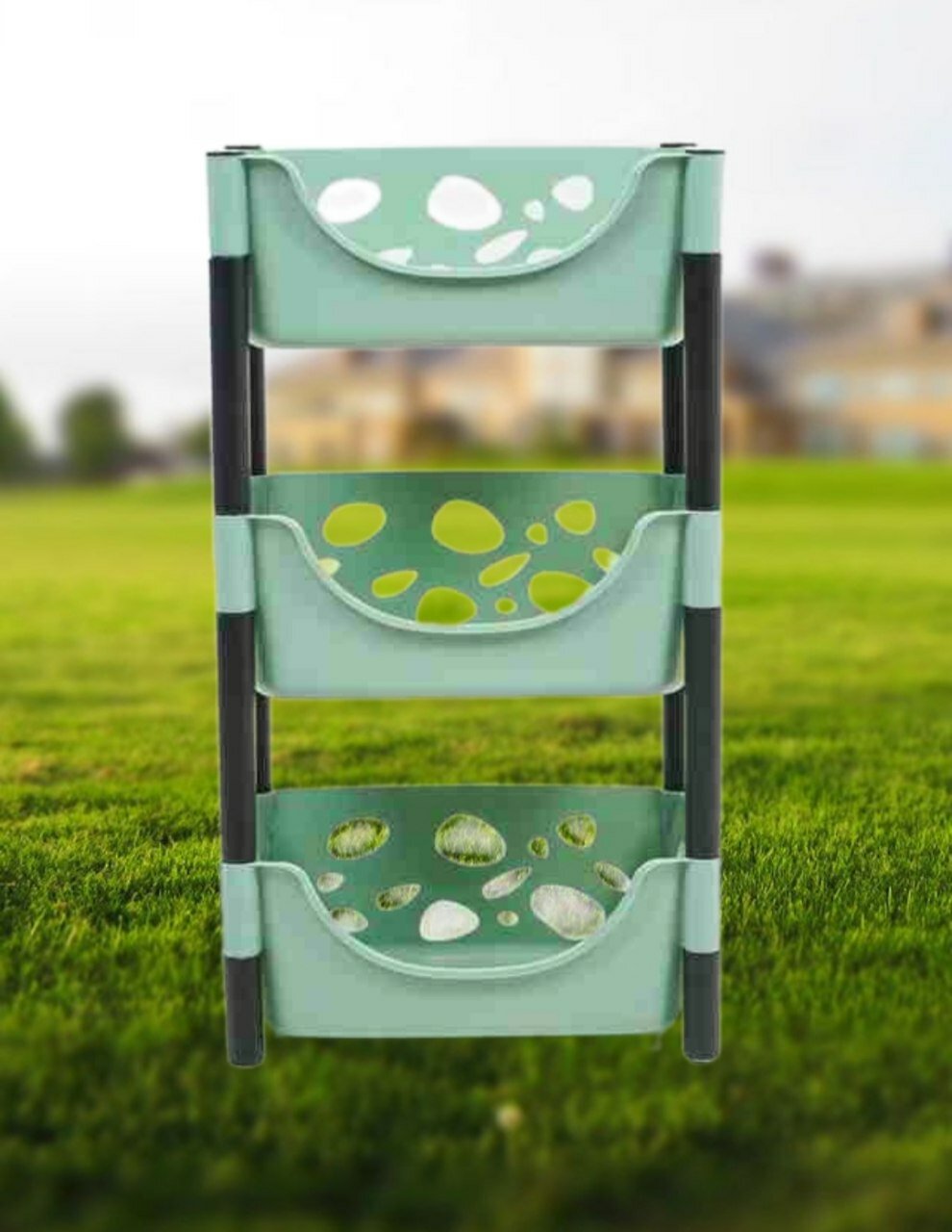 Этажерка пластиковая для кухни, ванной, спальни, сборная для хранения вещей.