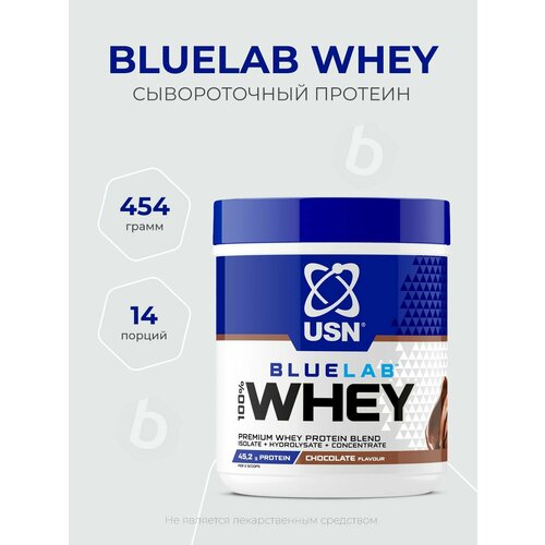 USN BlueLab 100% Whey 454 грамм, Сывороточный протеин, Шоколад