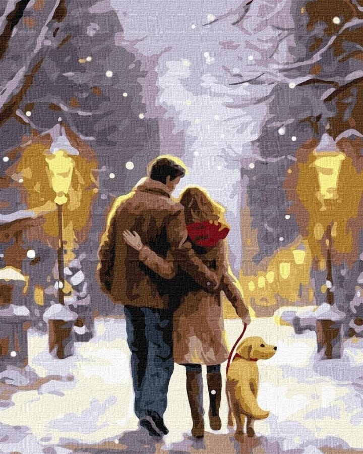 Набор для рисования, росписи Ideyka рисование по номерам "Семейная прогулка", 40x50 см, для детей