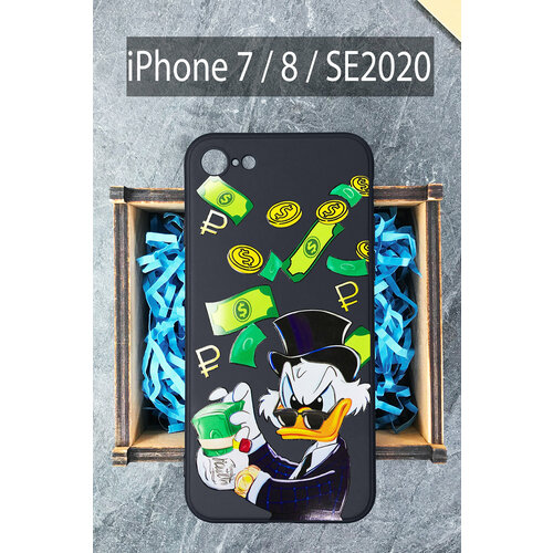 Силиконовый чехол Макдак кидает бабки для iPhone 7 / 8 / SE 2020 / Айфон 7 / Айфон 8 силиконовый чехол фак офф для iphone 7 8 se 2020 айфон 7 айфон 8