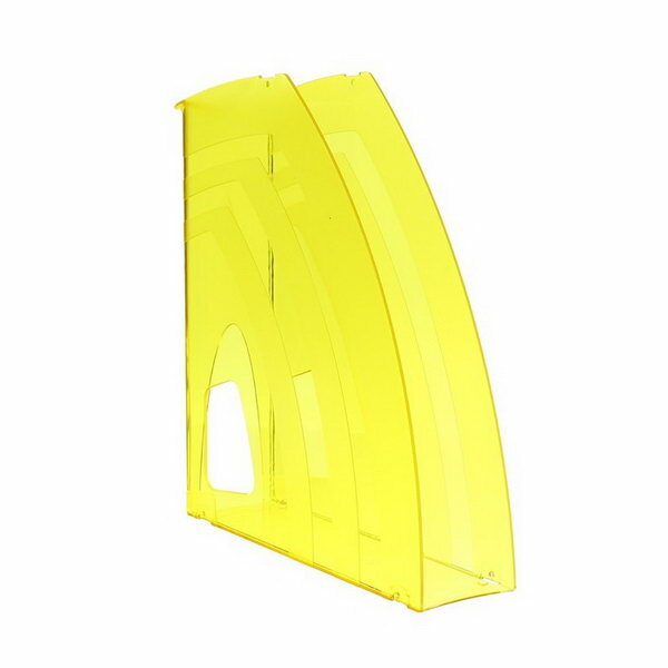 Лоток для бумаг вертикальный "Премиум", 70мм, тонированный желтый, 4 шт.