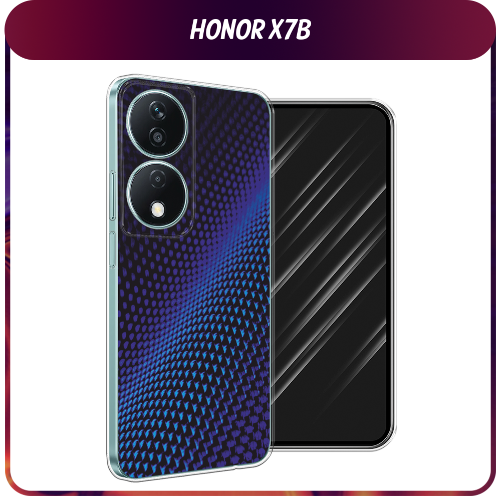 Силиконовый чехол на Honor X7B / Хонор X7B "Синий карбон"