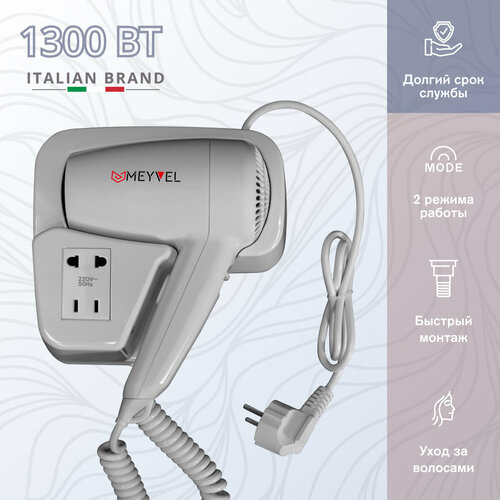 Настенный фен для волос Meyvel с держателем белый MF4S-1300 White 205000₽