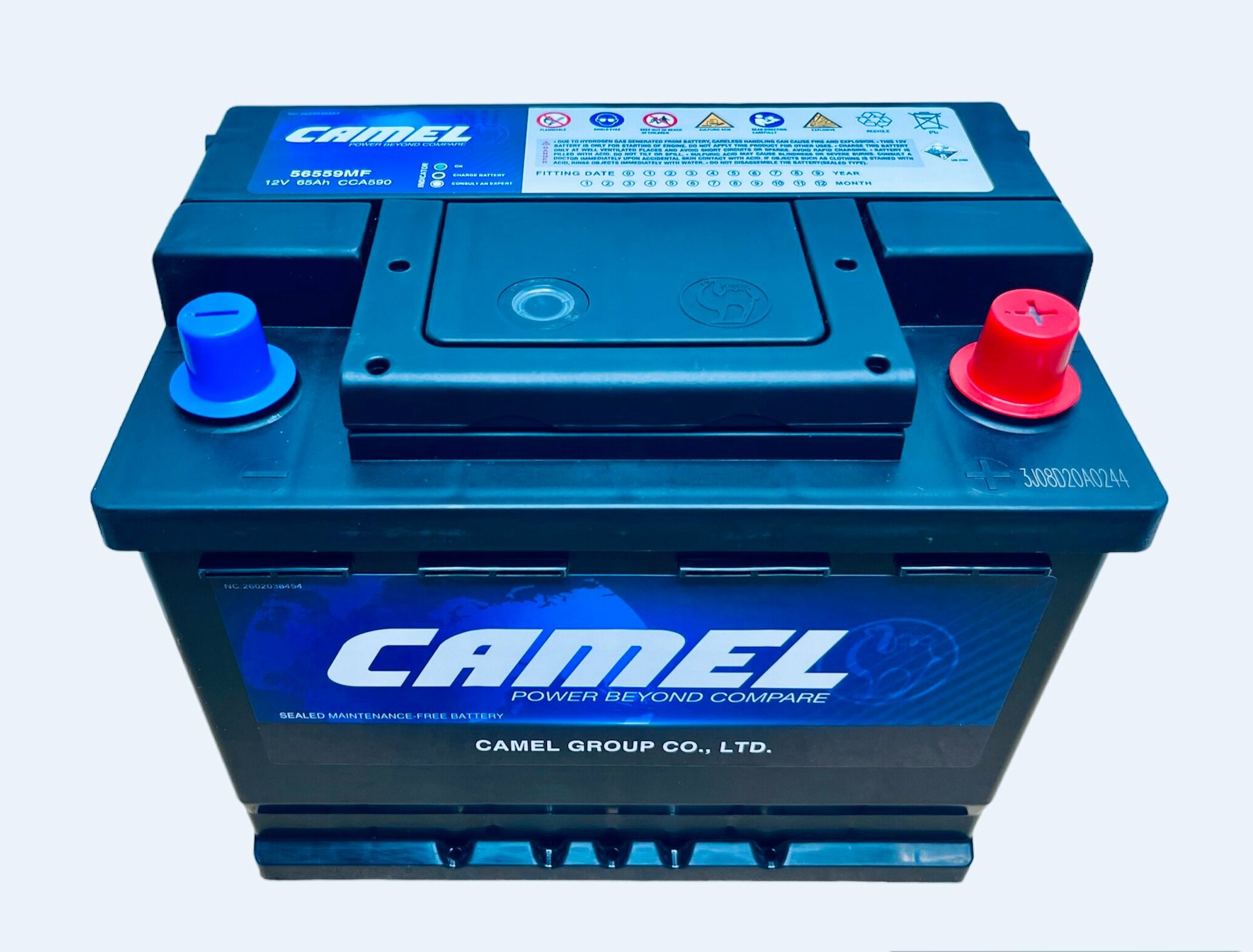 Аккумулятор автомобильный CAMEL 56559MF L2 65 Ач 590 A о. п. 242х175х190