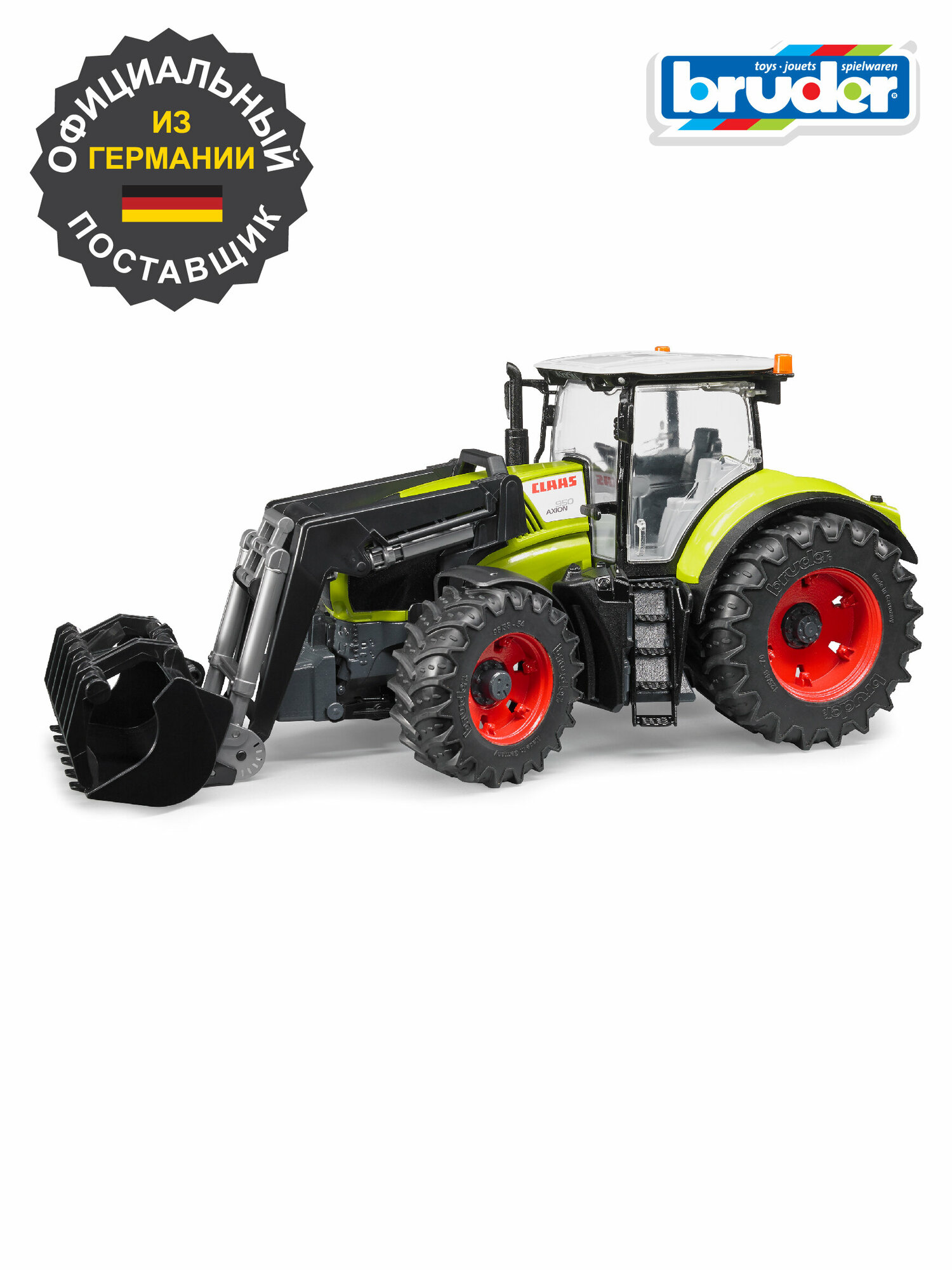 Брудер, Трактор Claas Axion 950 c погрузчиком, Bruder