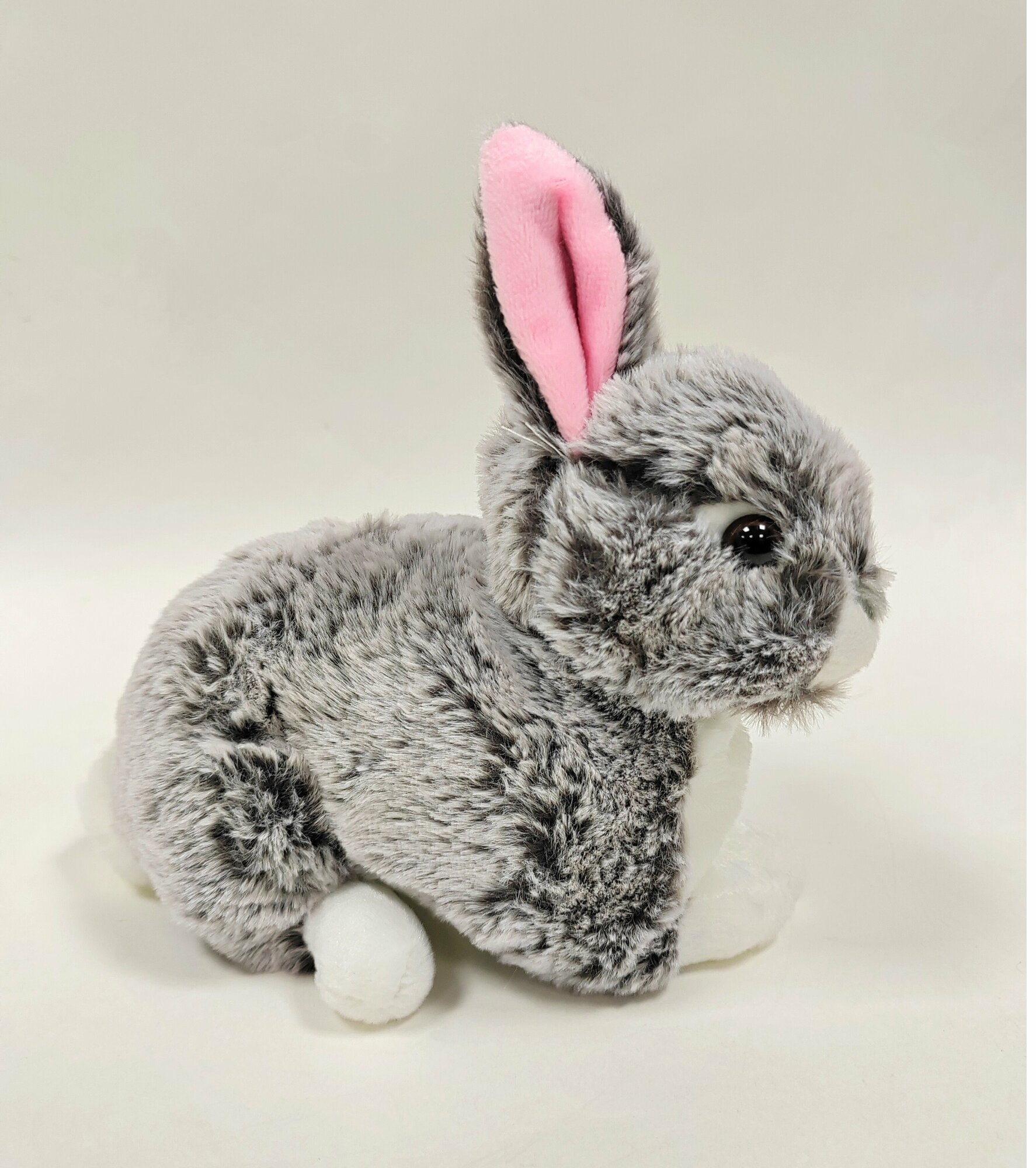 Мягкая игрушка кролик / заяц серый пушистый 23 см