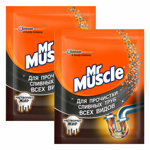 Гранулы для прочистки труб кухни Mr. Muscle 70 гр. х 2 шт.